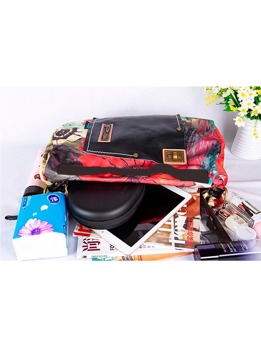 Women Fashion Leather Spliced Shoulder Bag