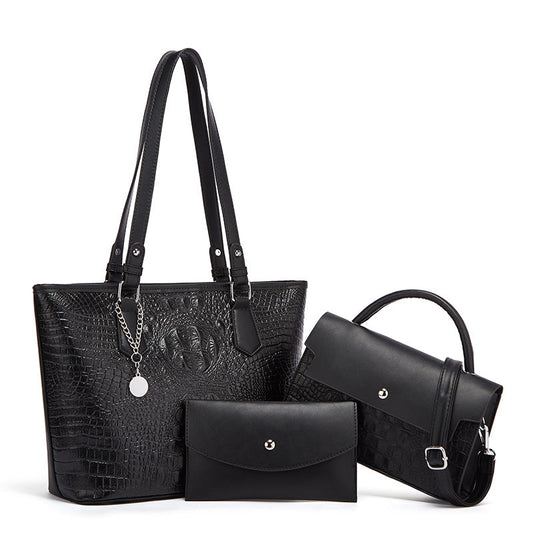 👜Korlátozott ideig kapható️🔥3 darabos női szett, krokodilmintás keresztpántos táska