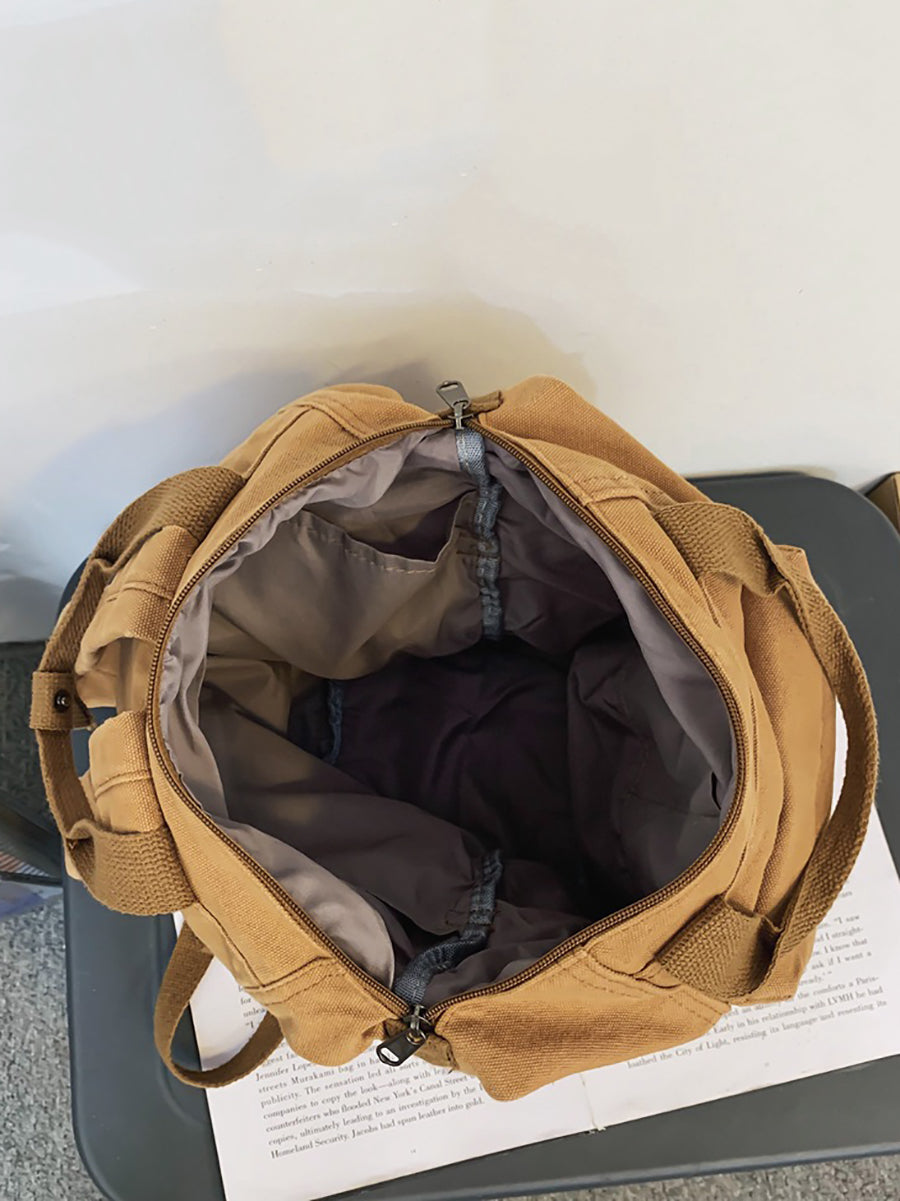 Női Casual Egyszínű Négyzet Vászon Hátizsák