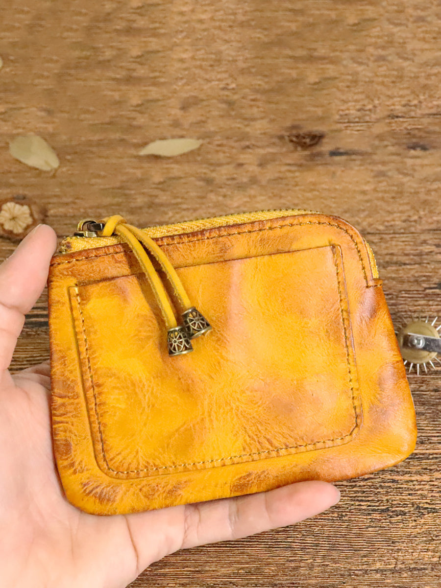 Women Casual Genuine Leather Square Coin Purse