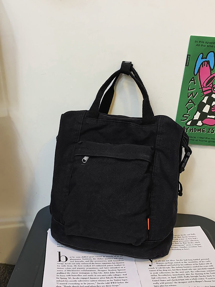 Női Casual Egyszínű Négyzet Vászon Hátizsák