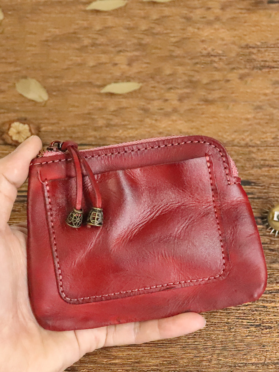 Women Casual Genuine Leather Square Coin Purse