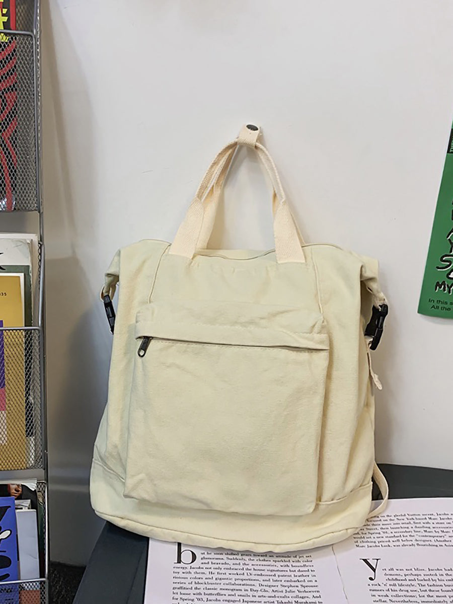 Női Casual Egyszínű Négyzet Vászon Hátizsák