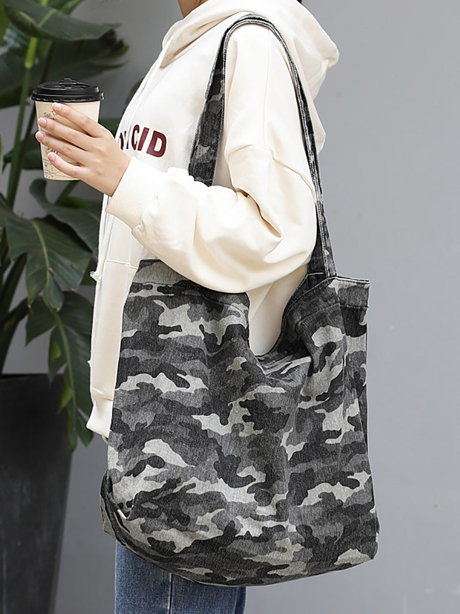 Women Vintage Camouflage Canvas Shoulder Bag