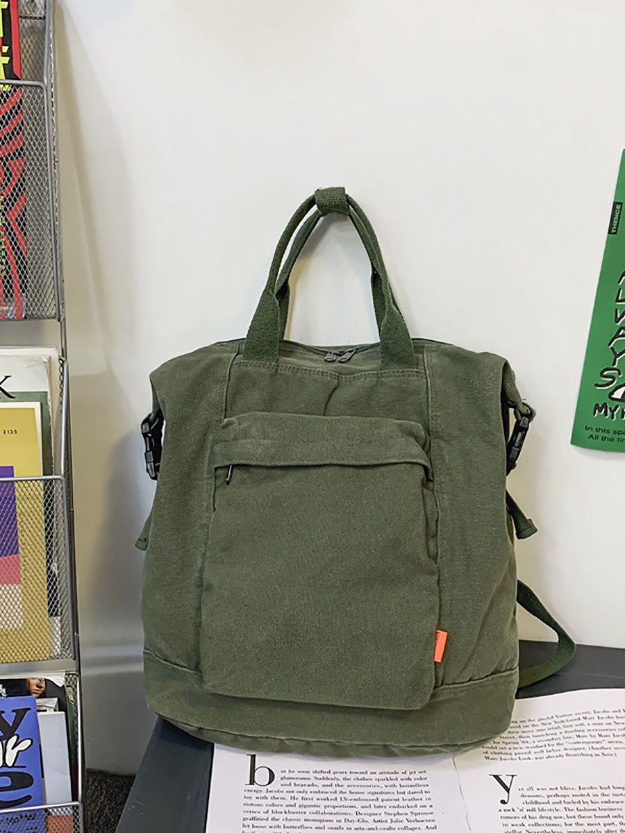 Női Casual Egyszínű Négyzet Vászon Hátizsák