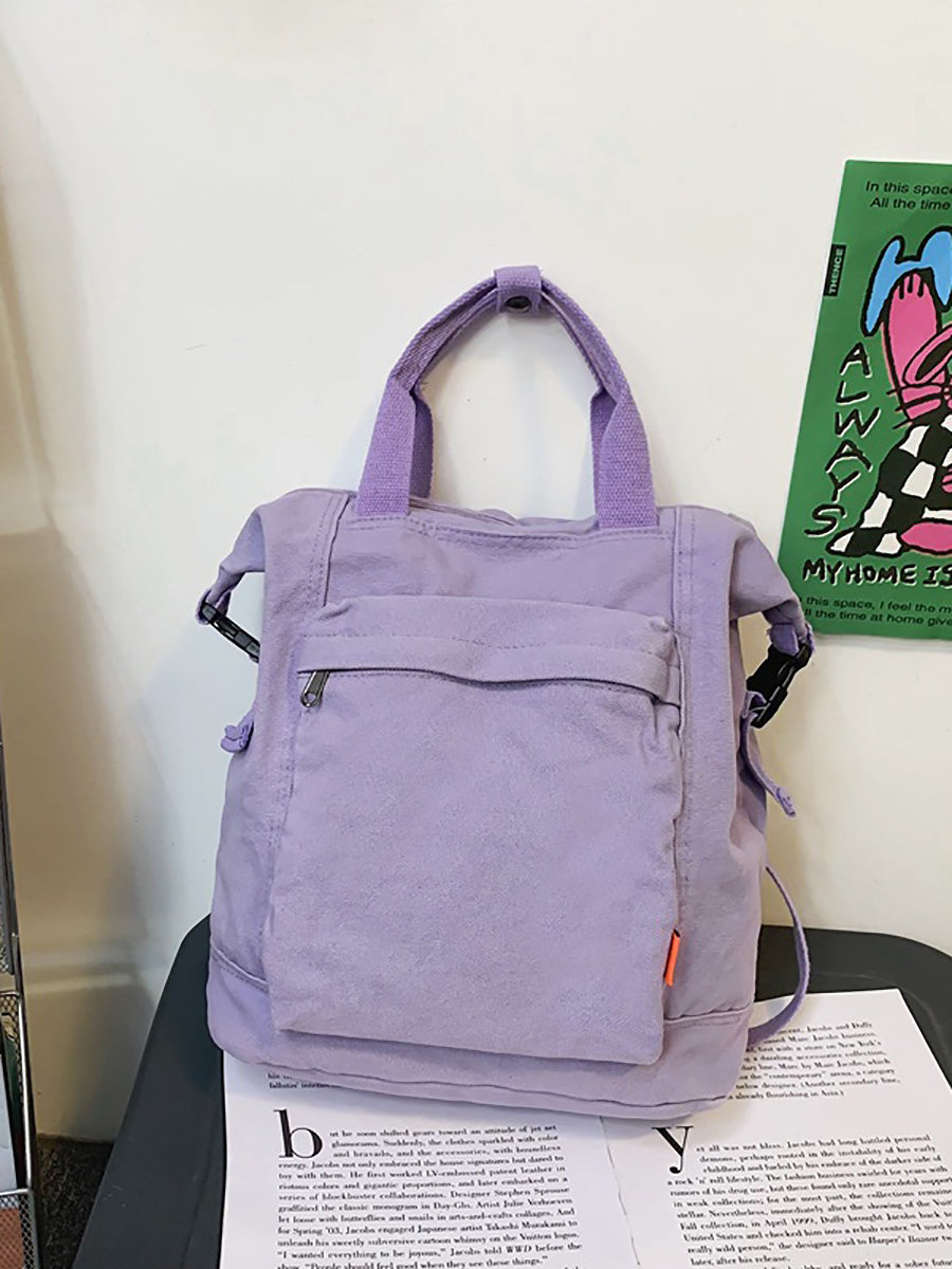 Női Casual Egyszínű Négyzet Vászon Hátizsák