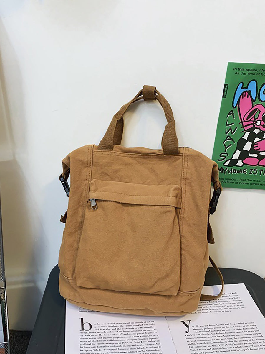 Női Casual Egyszínű Négyzet Vászon Hátizsák