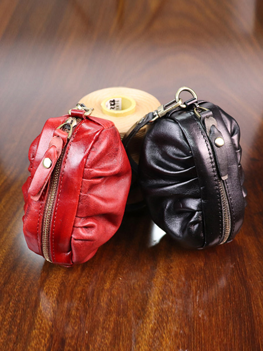 Women Vintage Genuine Leather Zipper Wallet