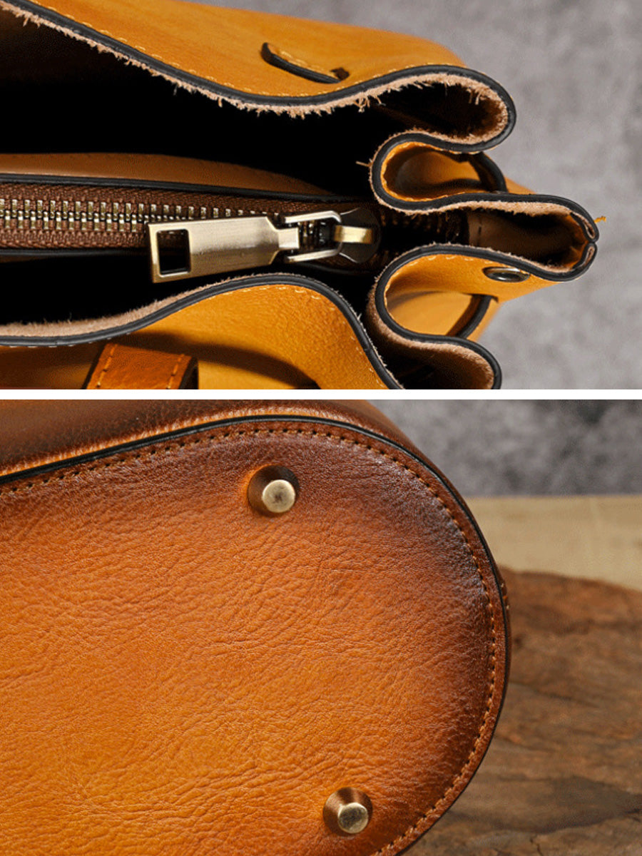 Women Vintage Leather Large Capacity Shoulder Bag