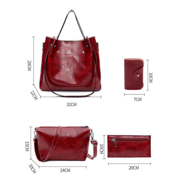 👜Női Vintage Négyrészes Nagy Kapacitású, Egyszínű Crossbody Válltáska