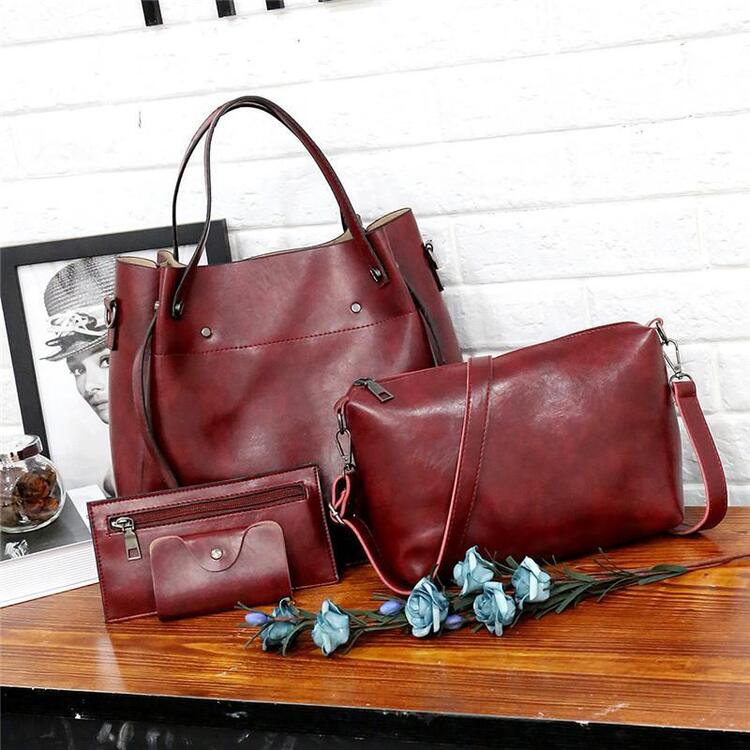 👜Női Vintage Négyrészes Nagy Kapacitású, Egyszínű Crossbody Válltáska