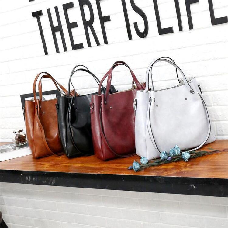 👜Női Vintage Négyrészes Nagy Kapacitású, Egyszínű Crossbody Válltáska
