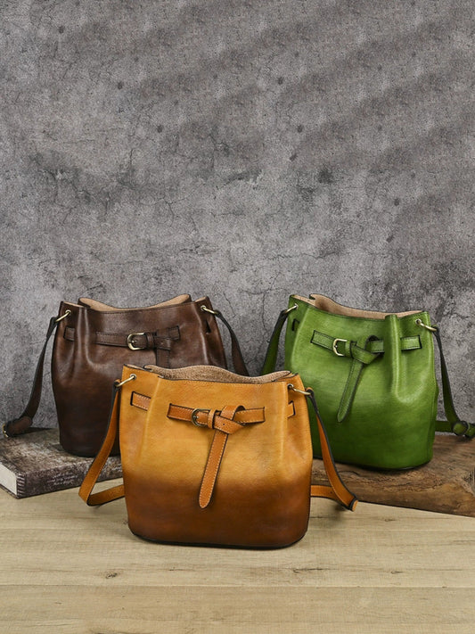Women Vintage Leather Large Capacity Shoulder Bag