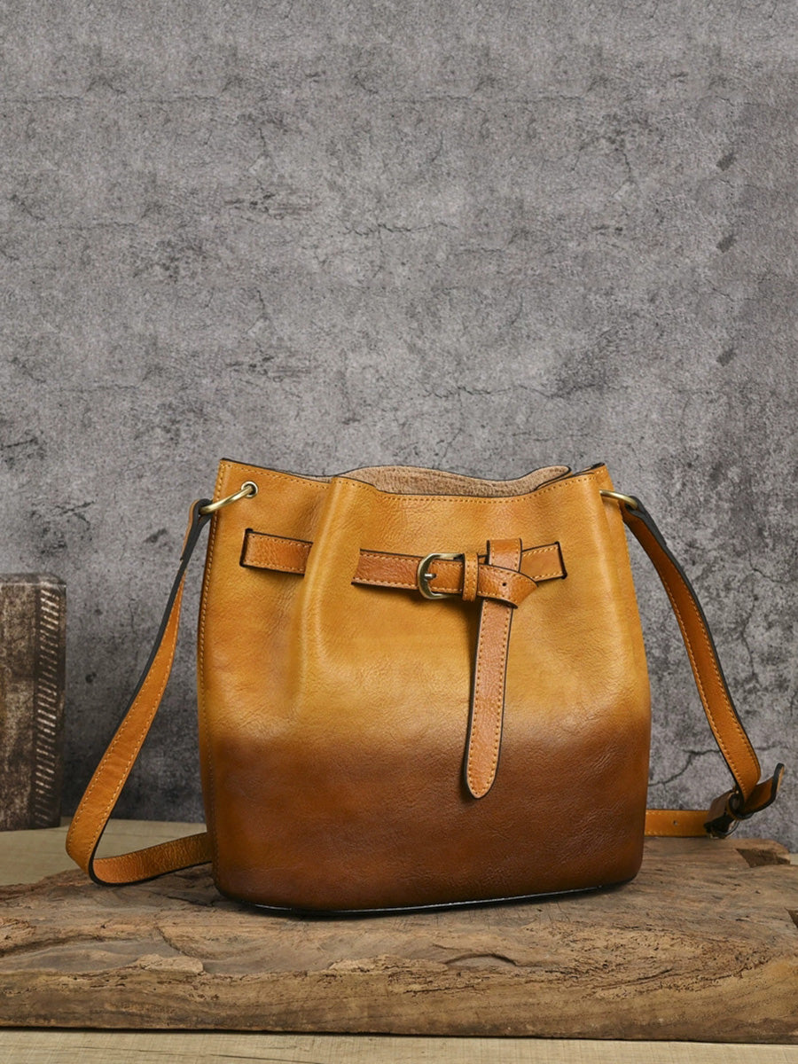 Women Vintage Leather Large Capacity Shoulder Bag