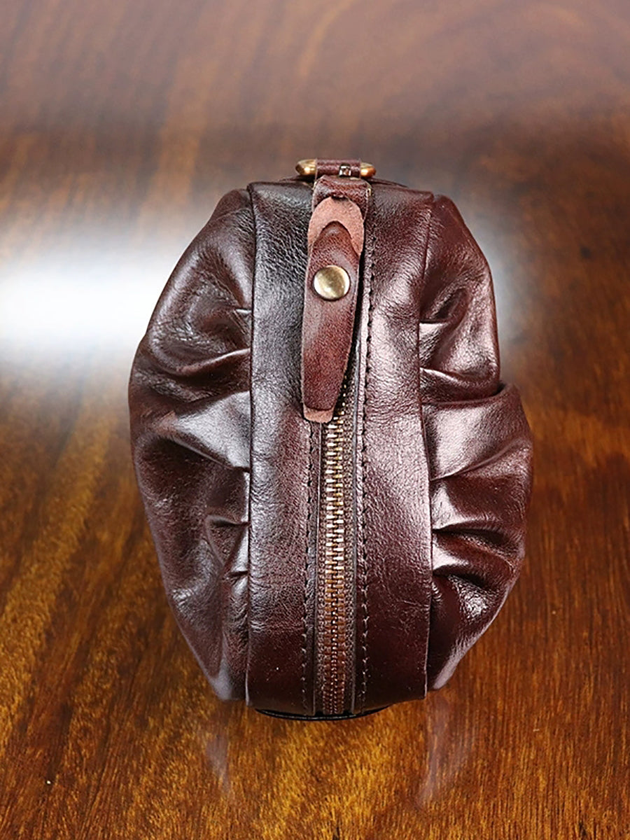 Women Vintage Genuine Leather Zipper Wallet