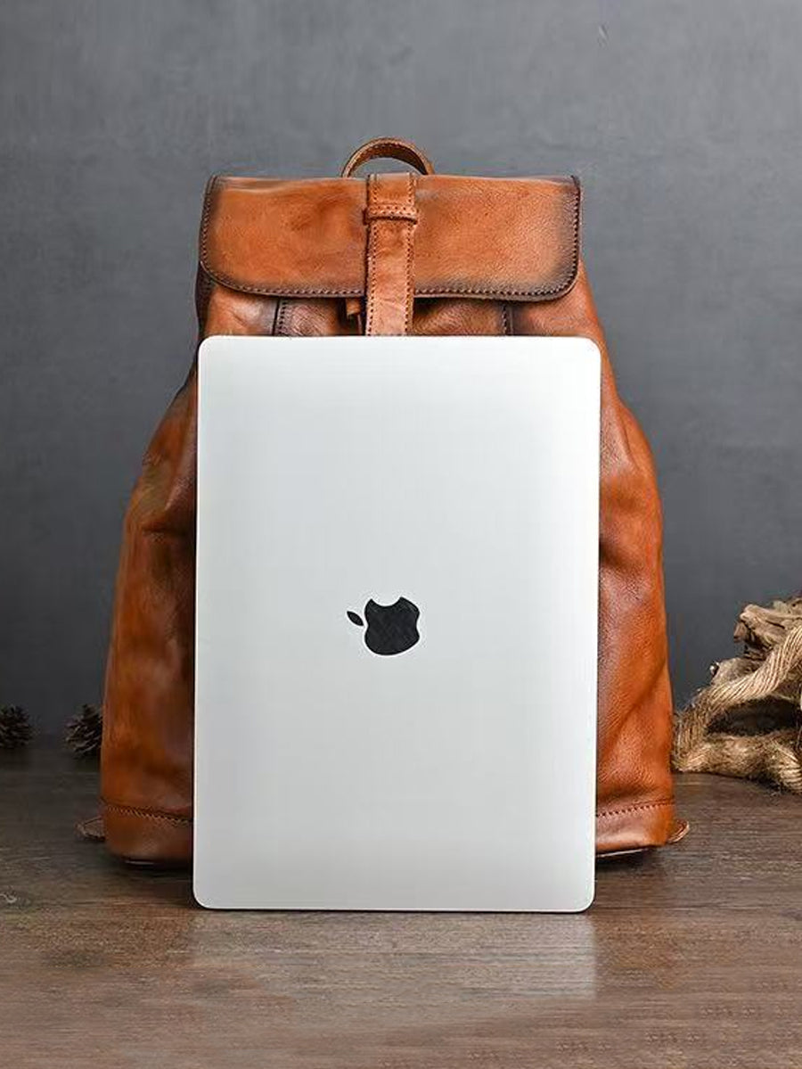 Vintage Genuine Leather Large Capacity Backpack