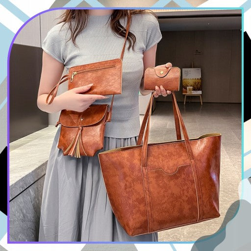 👜Női Shopper Táska-Szett Bőr Válltáska Tágas